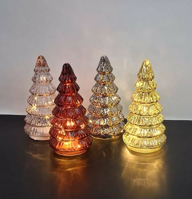 Kerstboom van glas met verlichting